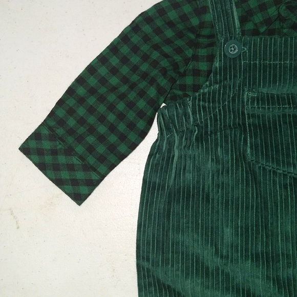 NEW! Baby Boys Corduroy Dungaree / Overalls Top & Bottom Set, Green - Cat & Jack - Picture 4 of 15